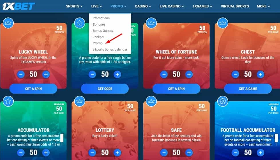 1xBet bonus points store