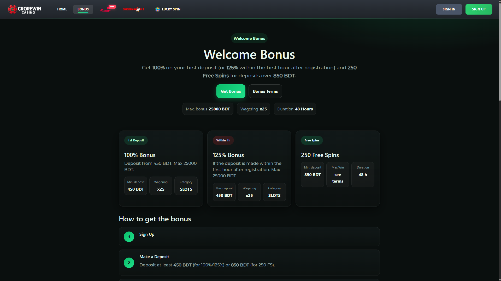 COREWIN bonus
